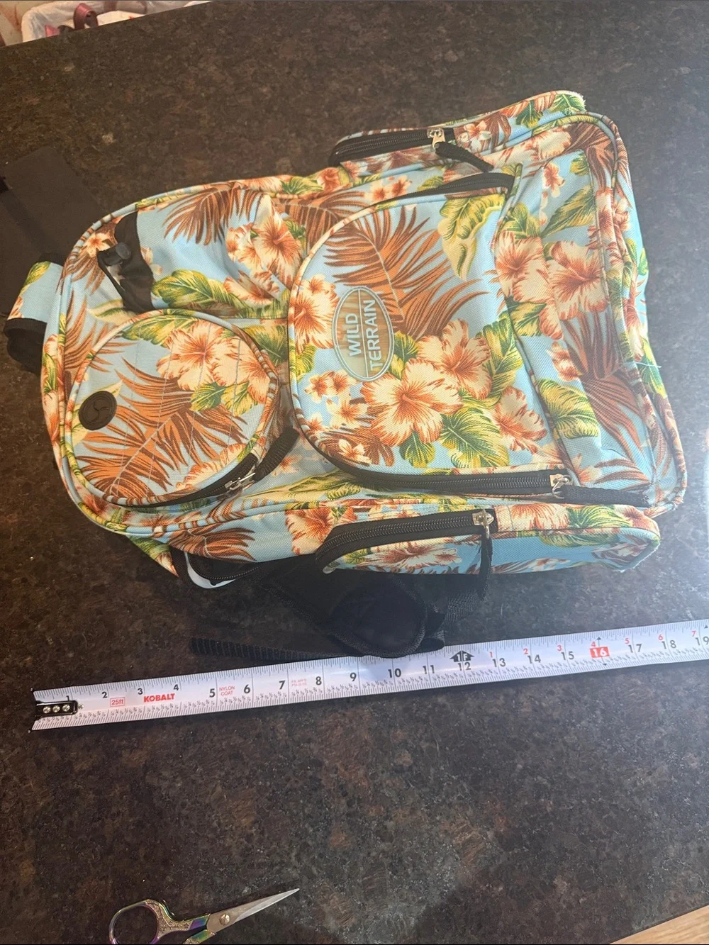 Men's Light Blue Tropical Backpack